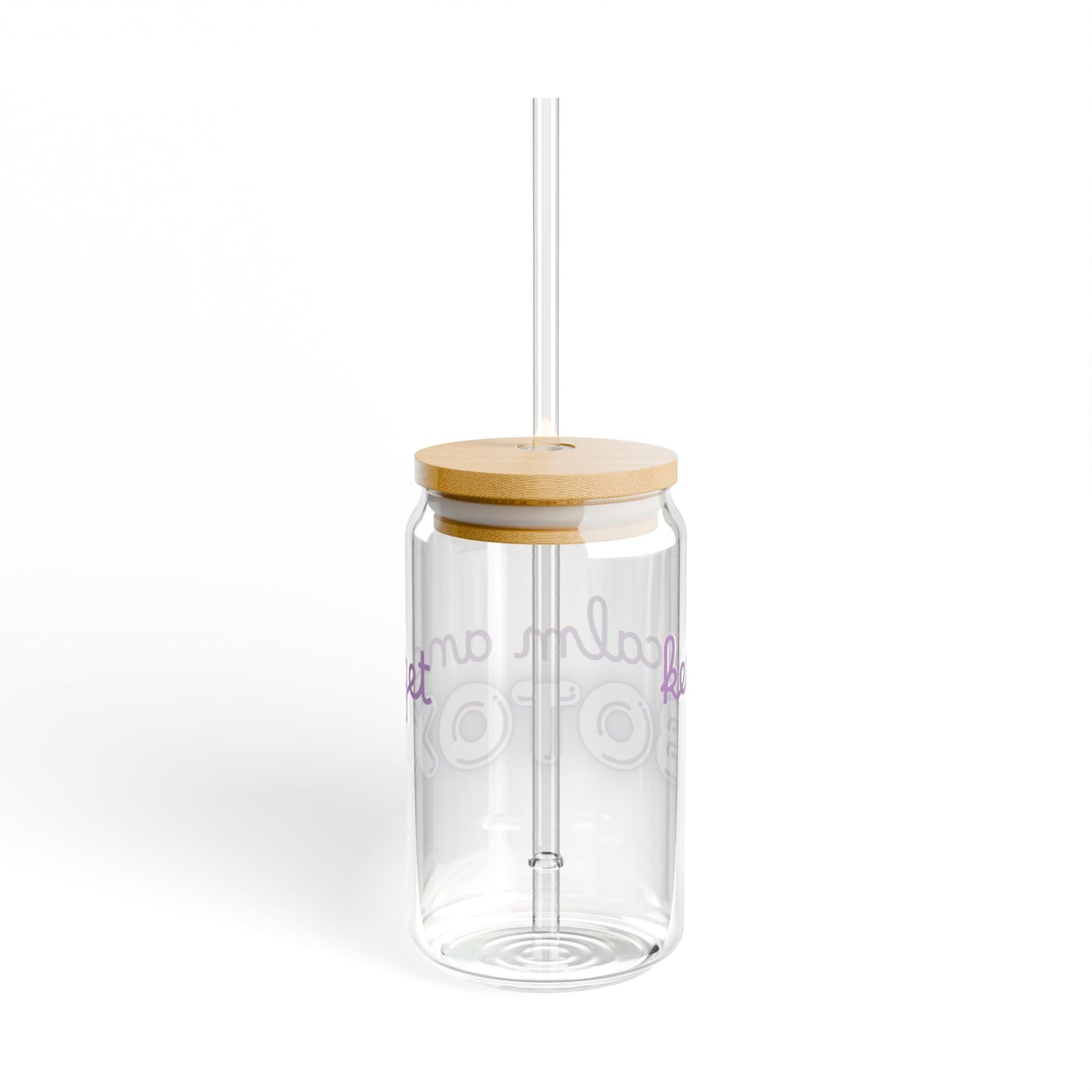 Keep Calm Sipper Glass 16oz - Purple