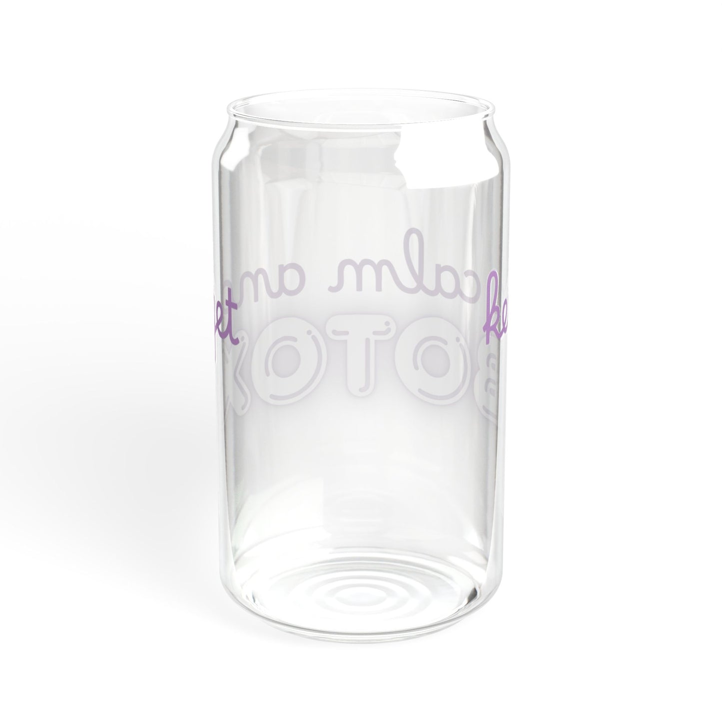 Keep Calm Sipper Glass 16oz - Purple