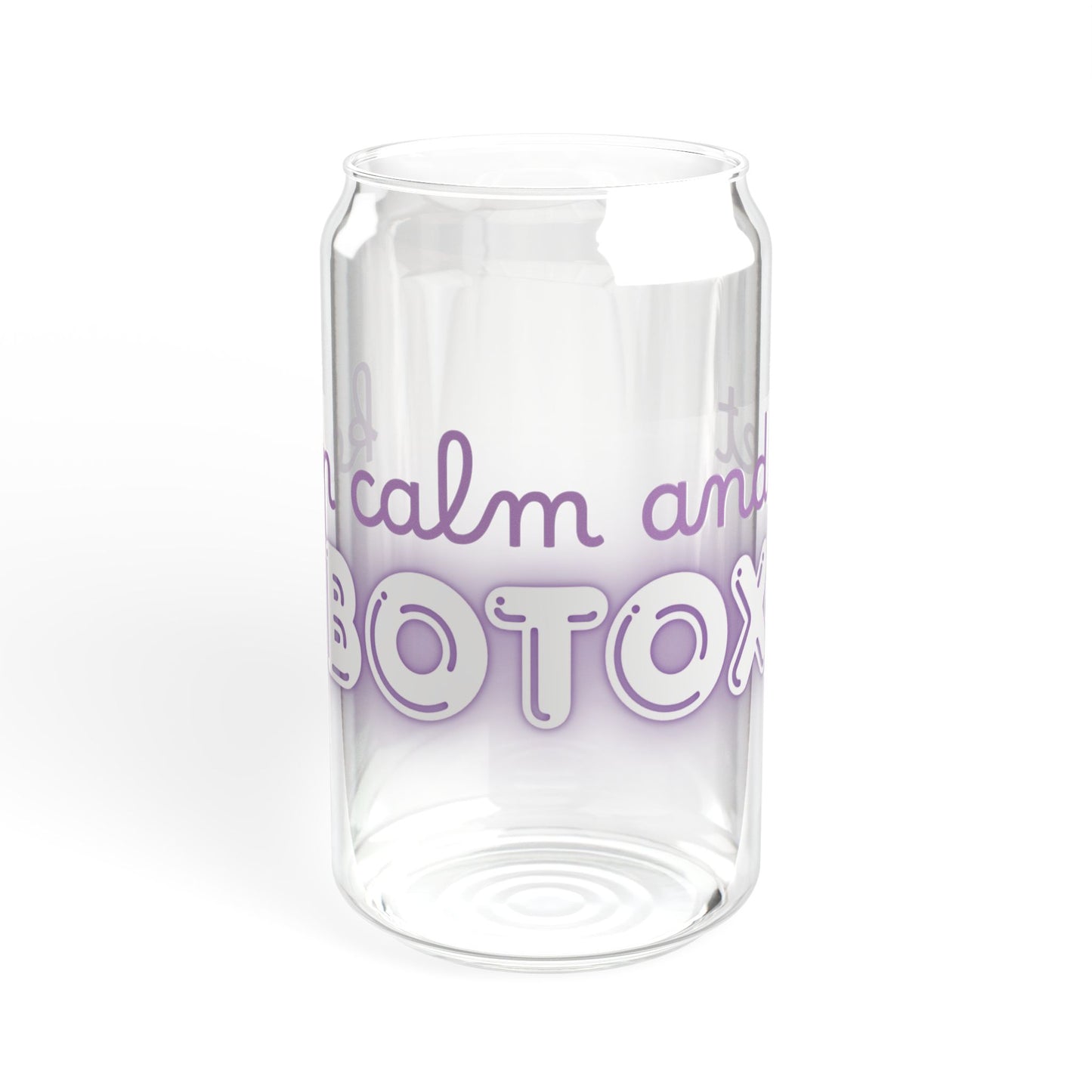 Keep Calm Sipper Glass 16oz - Purple