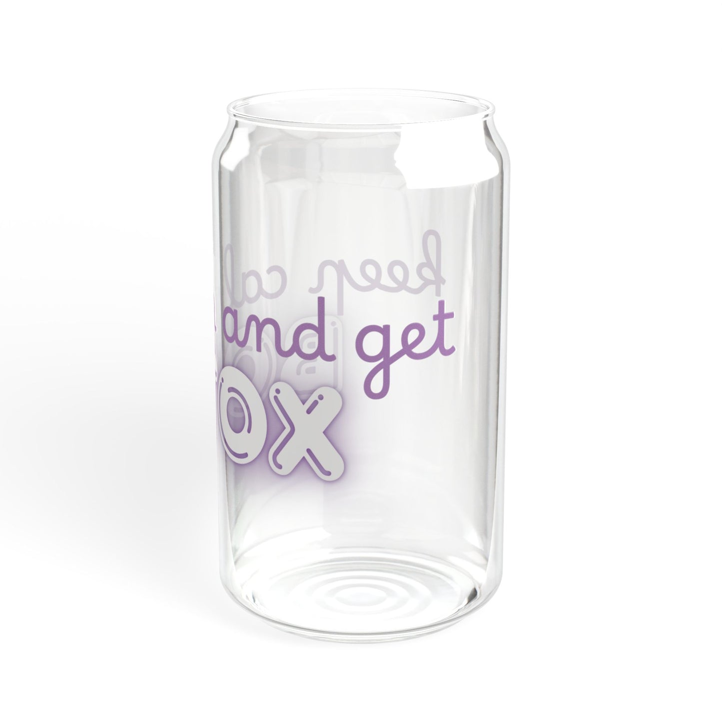Keep Calm Sipper Glass 16oz - Purple
