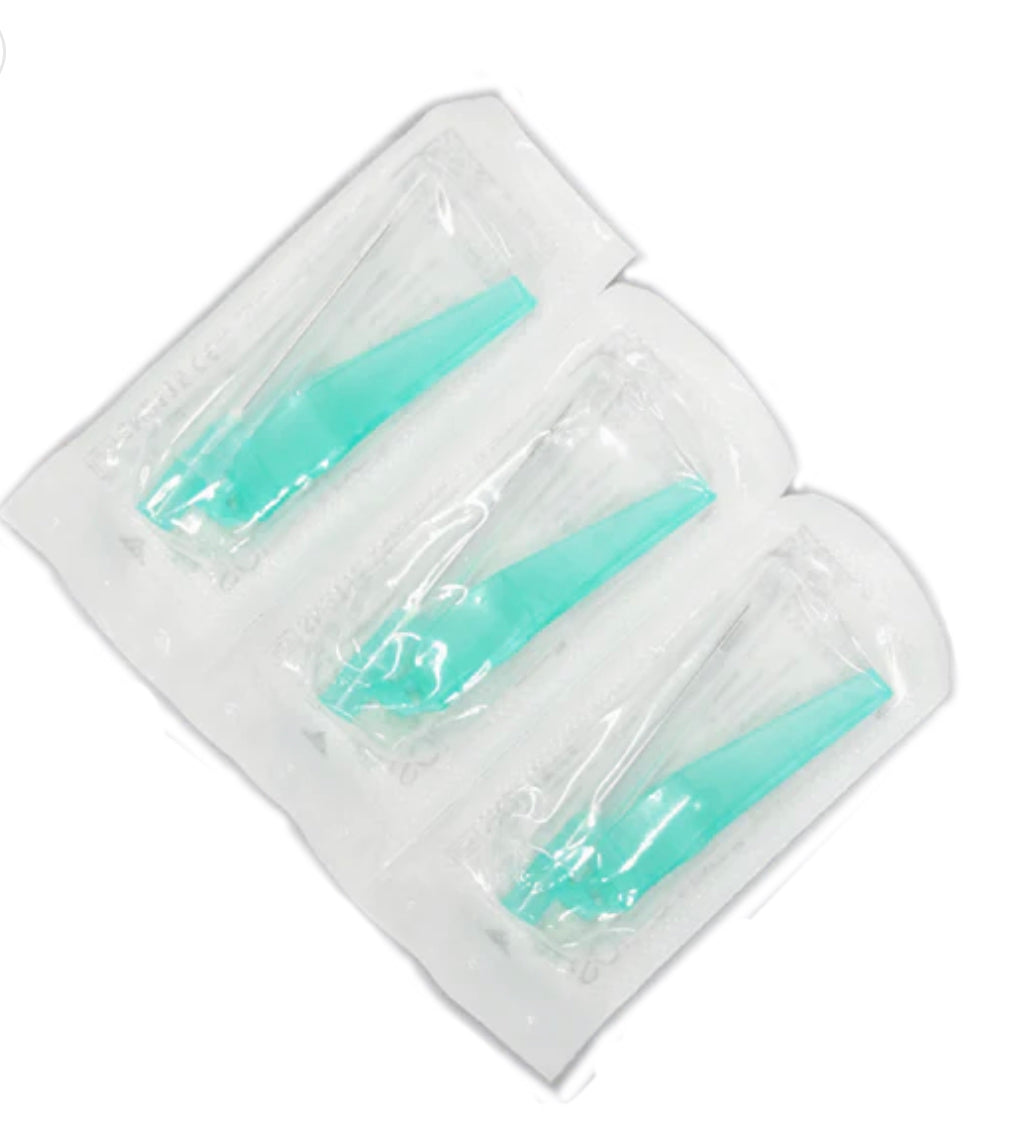 21G Green Needle With Safety Cap (x10)