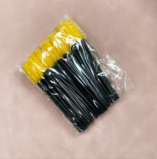 Mascara Brushes - 50 Pack - Black/Yellow